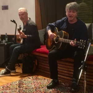 Nick Seymour and Neil Finn. Credit: Russell Brown