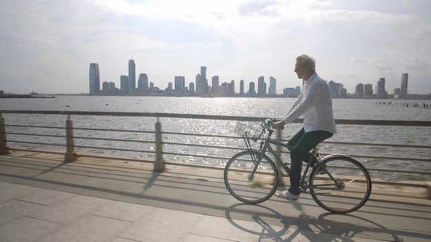 Byrne bicycles around New York