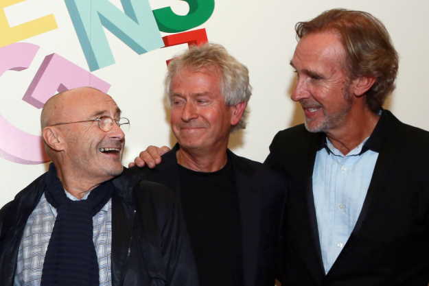Phil Collins, Tony Banks, and Mike Rutherford. PhotoCredit: James Shaw/Shutterstock