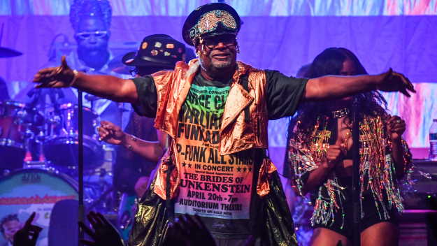 George Clinton With his band Parliament Funkadelic. PhotoCredit: Erika Goldring/Getty Images