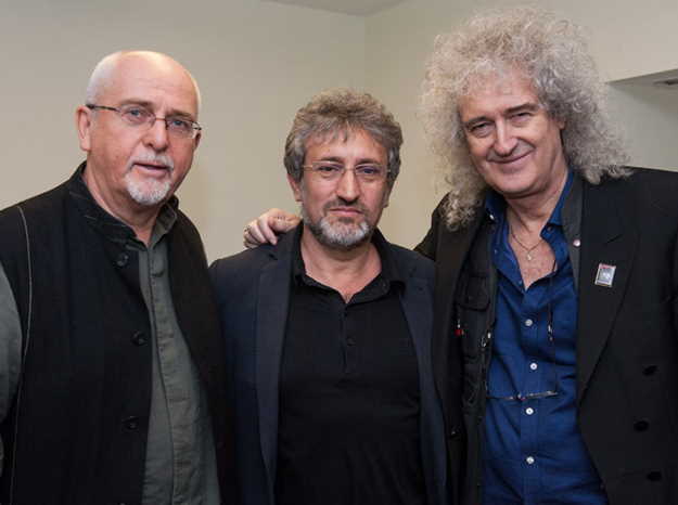 Peter Gabriel, Garik Israelian and Brian May. Photo: Starmus/Max Alexander