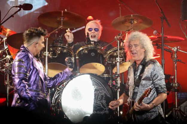 Adam Lambert, Roger Taylor and Brian May. Photo / Getty Images.
