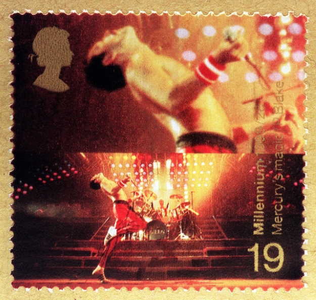 The stamp featuring Freddie Mercury and Roger Taylor (PA)