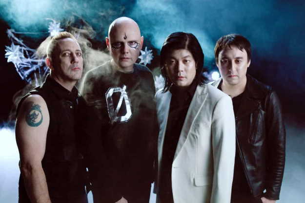 Jimmy Chamberlain, left, Billy Corgan, James Iha and Jeff Schroeder of The Smashing Pumpkins. PhotoCredit: LINDA STRAWBERRY